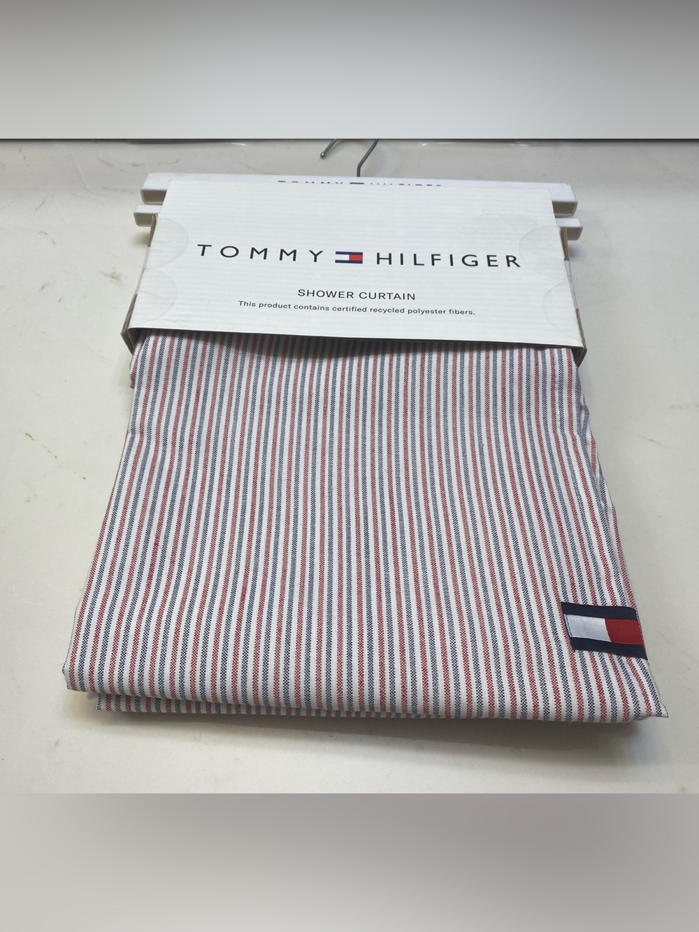 Tommy Hilfiger ❤️Fabric Shower Curtain  Millerton stripe 72x72 New